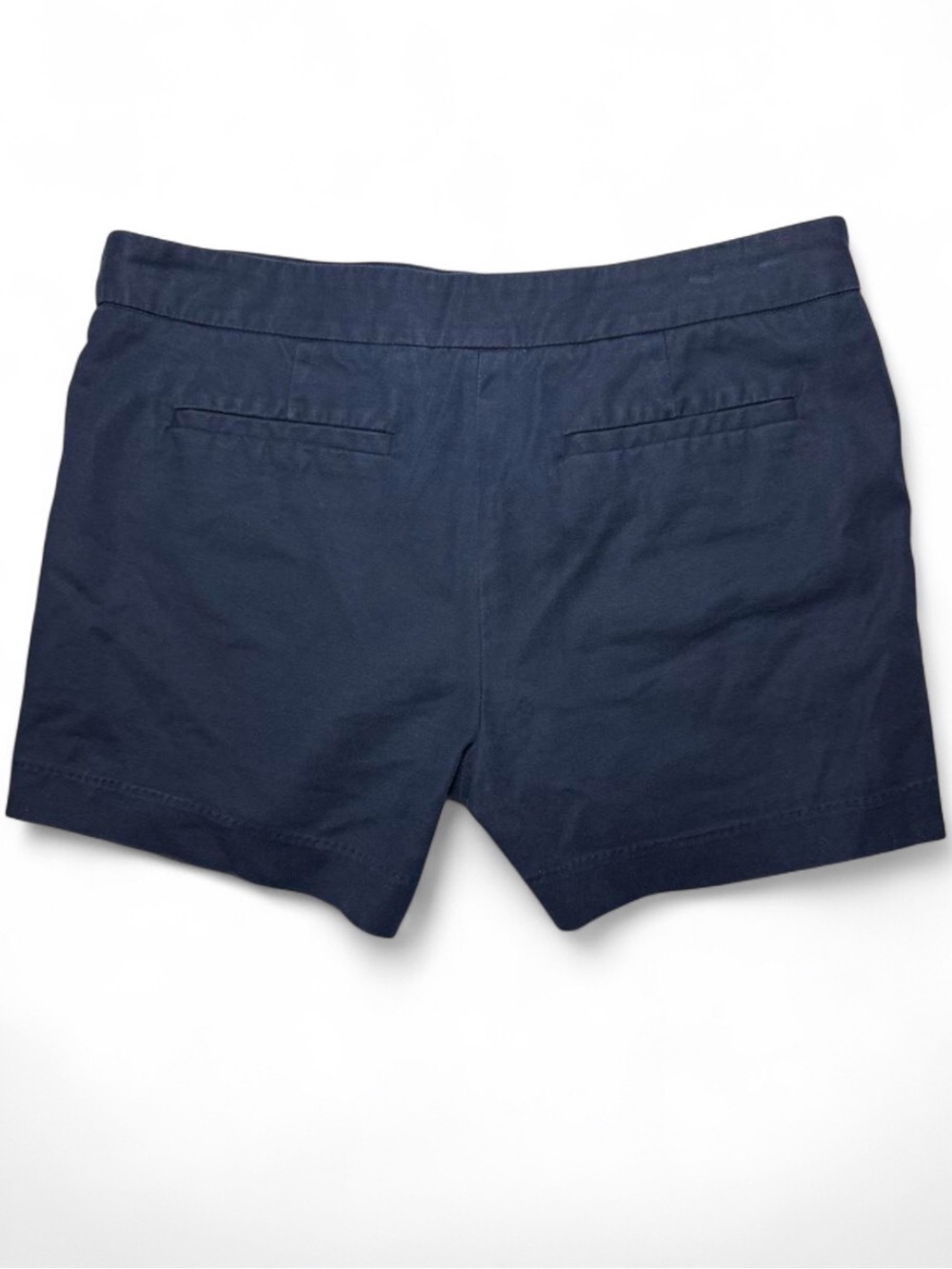 KENAR Nautical Checkered Woven Navy Blue White Shorts Coastal Preppy Tailored 8 - Picture 4 of 6